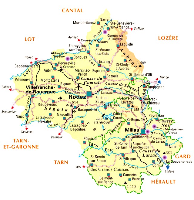 Carte de l'Aveyron
